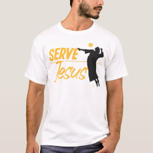 Volleyball Serve Jesus Jesus Christian T-Shirt