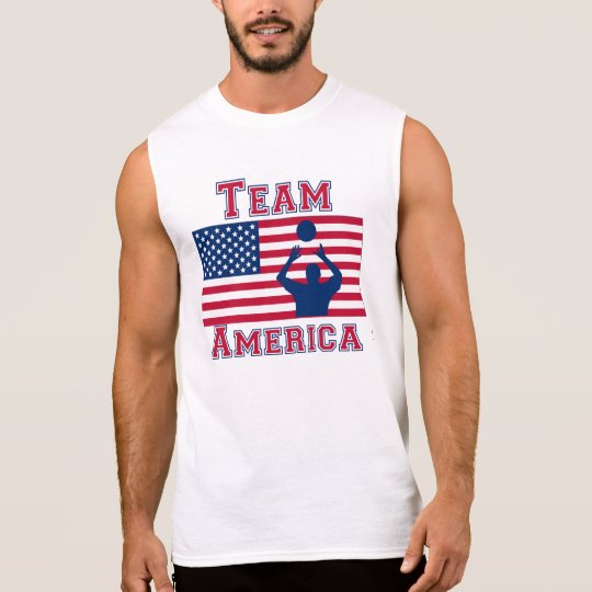 Volleyball Set American Flag Team America Sleeveless Shirt