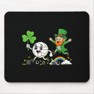 Volleyball shamrock clover st patricks day womens mouse mat