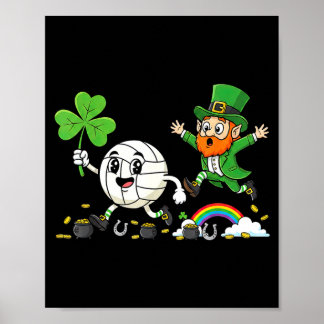Volleyball shamrock clover st patricks day womens poster