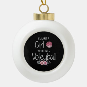Volleyball Shirt For Girls Teens Women Cute Ceramic Ball Christmas Ornament