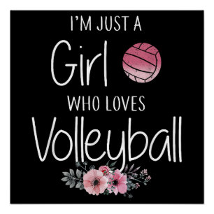 Volleyball Shirt For Girls Teens Women Cute Poster