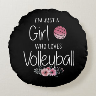 Volleyball Shirt For Girls Teens Women Cute Round Cushion