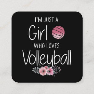 Volleyball Shirt For Girls Teens Women Cute Square Business Card