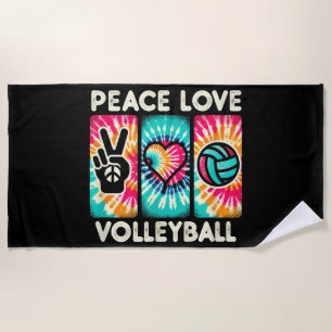 Volleyball Shirt For Teens Women Girls Peace Love Beach Towel
