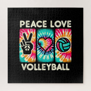 Volleyball Shirt For Teens Women Girls Peace Love Jigsaw Puzzle