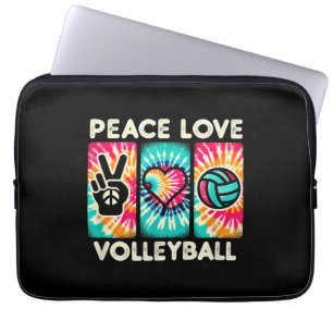 Volleyball Shirt For Teens Women Girls Peace Love Laptop Sleeve