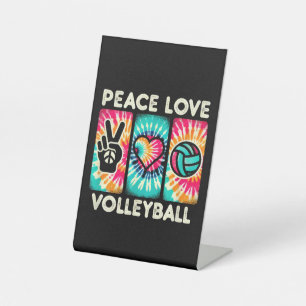 Volleyball Shirt For Teens Women Girls Peace Love  Pedestal Sign