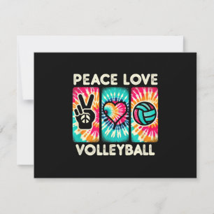 Volleyball Shirt For Teens Women Girls Peace Love  RSVP Card