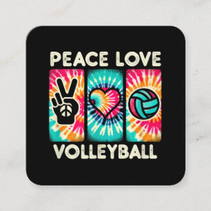 Volleyball Shirt For Teens Women Girls Peace Love Square Business Card