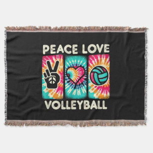 Volleyball Shirt For Teens Women Girls Peace Love Throw Blanket