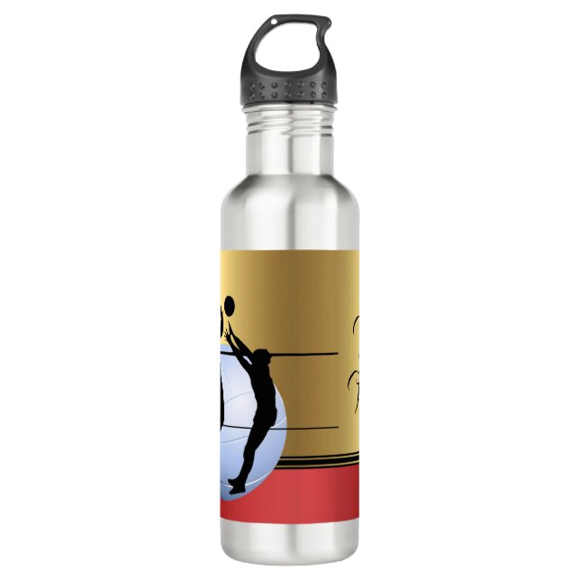Volleyball Silhouetted Players Ball personalise 710 Ml Water Bottle (Front)