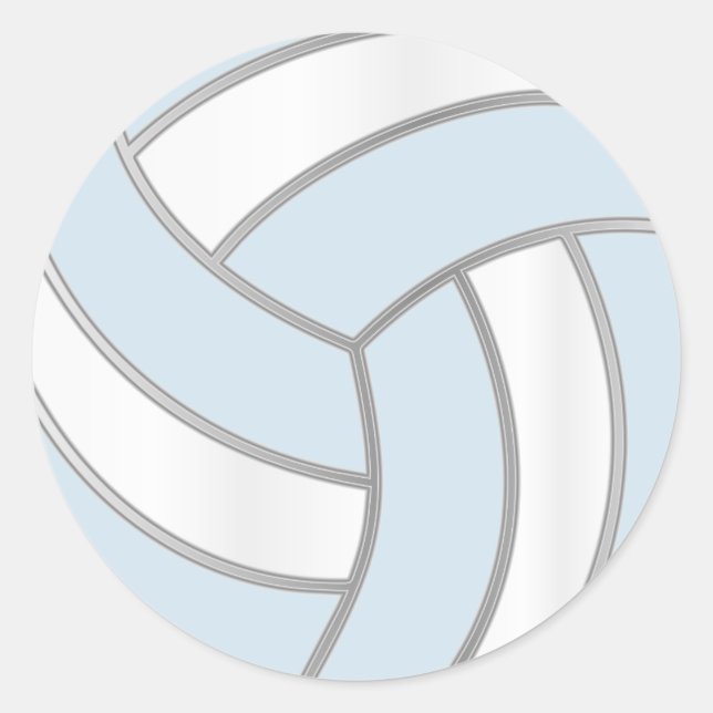 Volleyball | Silver, White &  DIY Background Colou Classic Round Sticker (Front)