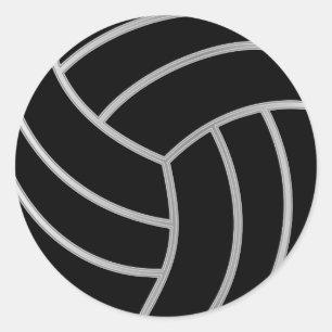 Volleyball Silver with DIY Background Colour Classic Round Sticker