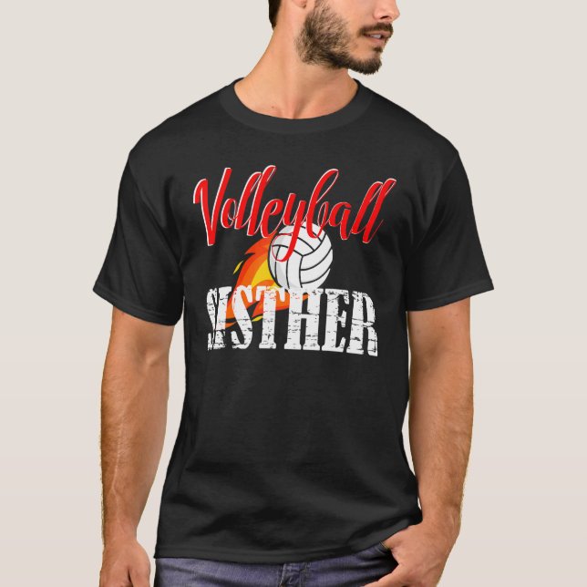 Volleyball Sister Volleyball   T-Shirt (Front)