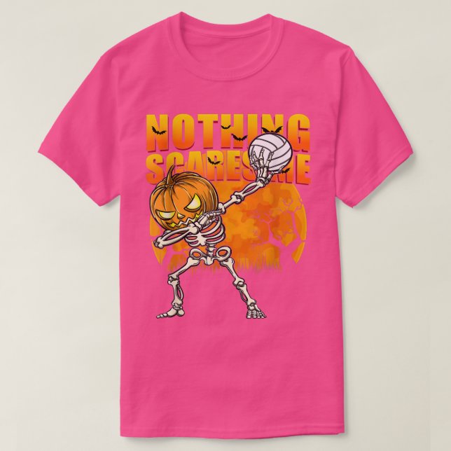Volleyball Skeleton Halloween Men Boys Volleyball  T-Shirt (Design Front)