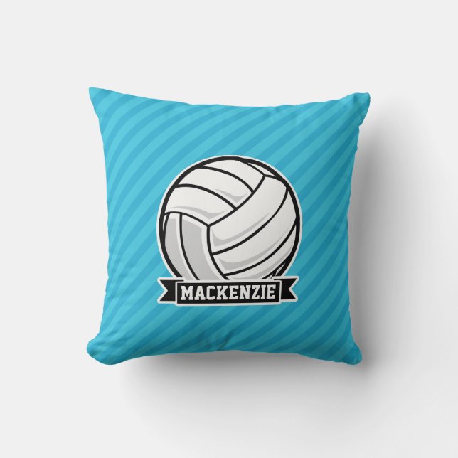 Volleyball; Sky Blue Stripes Cushion (Front)