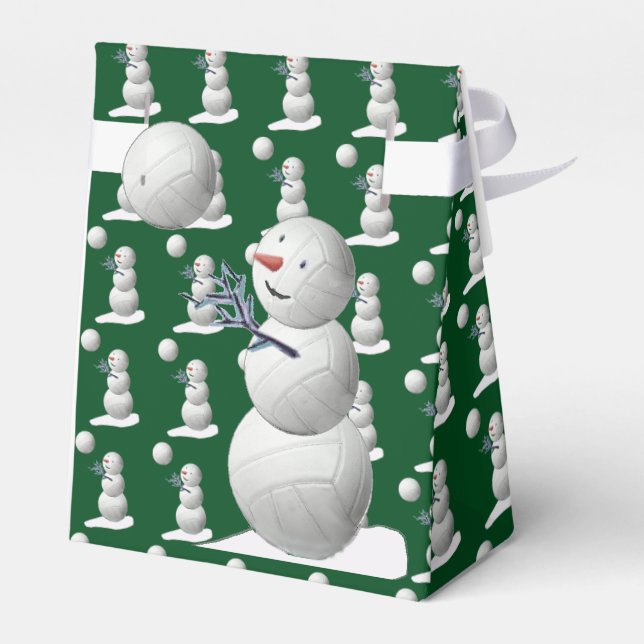 Volleyball Snowman Christmas Favour Box (Back Side)