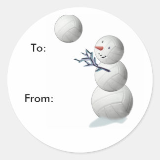 Volleyball Snowman Christmas Gifts Stickers