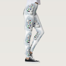 Volleyball Snowman Christmas  Leggings