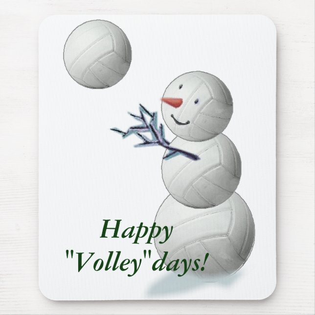 Volleyball Snowman Christmas Mouse Mat (Front)