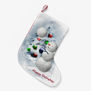 Volleyball Snowman Christmas Small Christmas Stocking