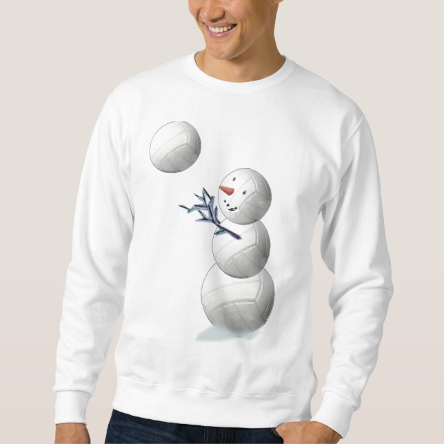 Volleyball Snowman Christmas Sweatshirt (Front)