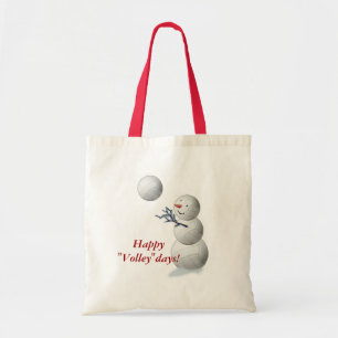 Volleyball Snowman Christmas Tote Bag