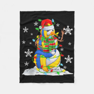 Volleyball Snowman Christmas Tree Lights Xma Fleece Blanket