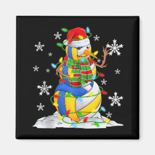 Volleyball Snowman Christmas Tree Lights Xma Magnet