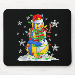 Volleyball Snowman Christmas Tree Lights Xma Mouse Mat