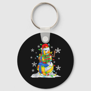 Volleyball Snowman Christmas Tree Lights Xma T Shi Key Ring