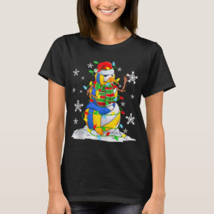 Volleyball Snowman Christmas Tree Lights Xma  T-Shirt
