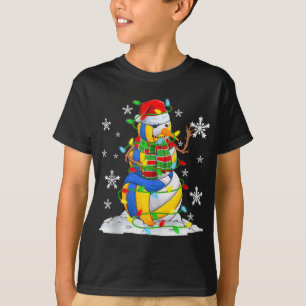 Volleyball Snowman Christmas Tree Lights Xma  T-Shirt