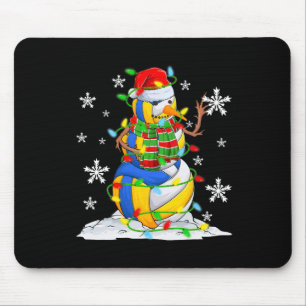 Volleyball Snowman Christmas Tree Lights Xmas Pjs Mouse Mat