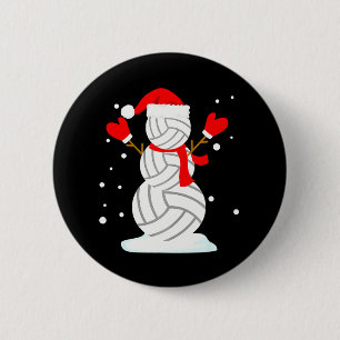 Volleyball Snowman Funny Christmas s 6 Cm Round Badge