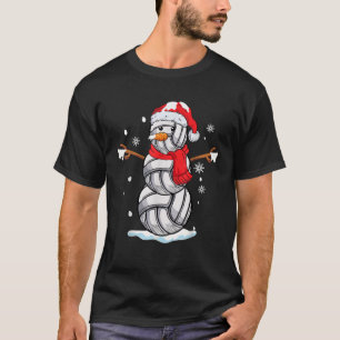 Volleyball Snowman Funny Christmas Volleyball love T-Shirt
