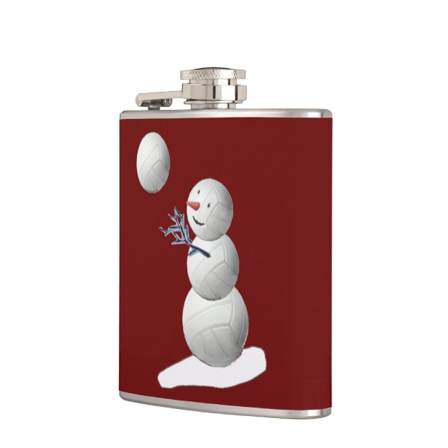 Volleyball Snowman Hip Flask (Left)