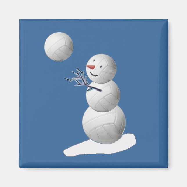 Volleyball Snowman Magnet (Front)