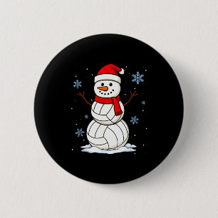 Volleyball Snowman Merry Christmas Funny Srts Xmas 6 Cm Round Badge