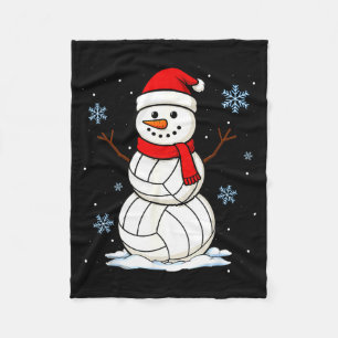 Volleyball Snowman Merry Christmas Funny Srts Xmas Fleece Blanket