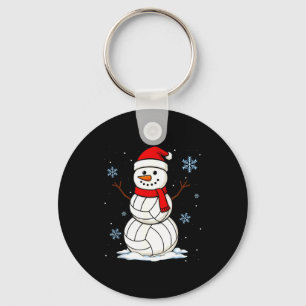 Volleyball Snowman Merry Christmas Funny Srts Xmas Key Ring