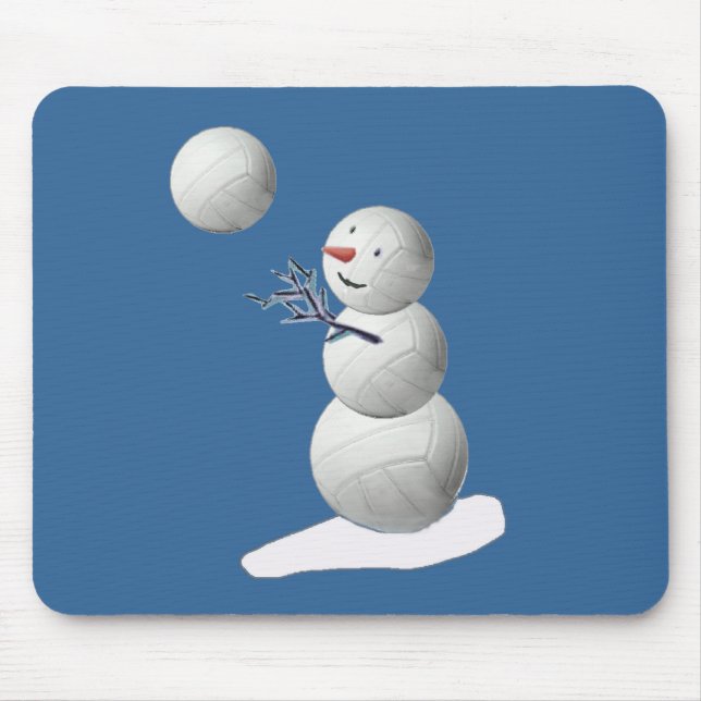 Volleyball Snowman Mouse Mat (Front)
