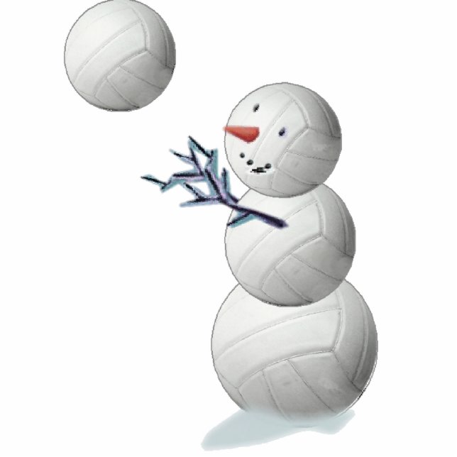 volleyball snowman photo sculpture decoration (Front)