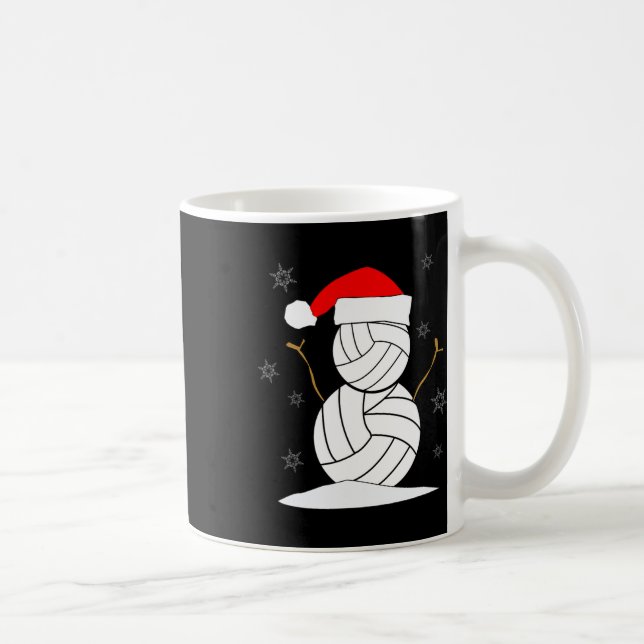 Volleyball Snowman Xmas  Coffee Mug (Right)