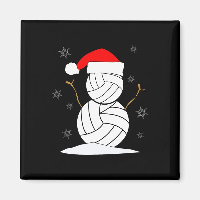 Volleyball Snowman Xmas  Magnet (Front)