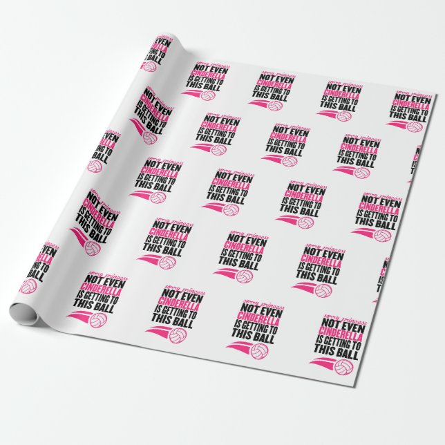 Volleyball: Sorry Princess Ball Wrapping Paper (Unrolled)
