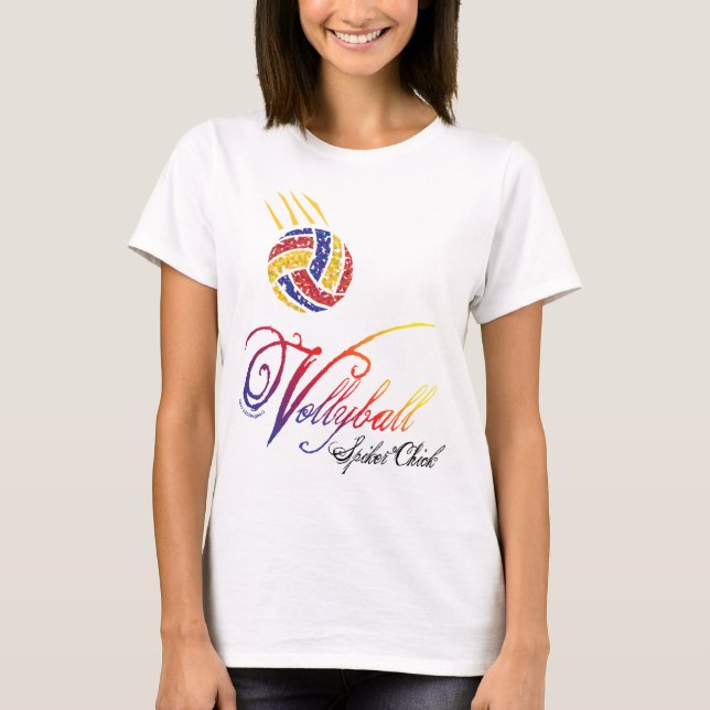 Volleyball Spiker Chick T-Shirt (Front)
