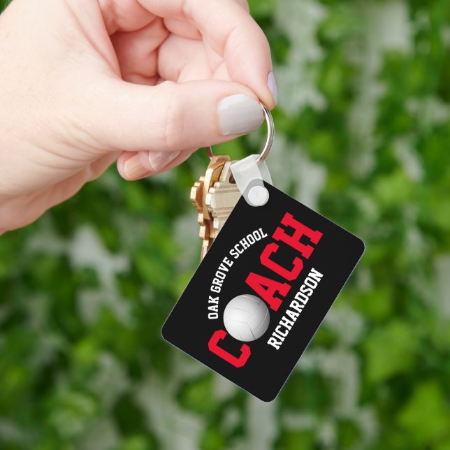 Volleyball Sport Coach - Red Key Ring (Hand)