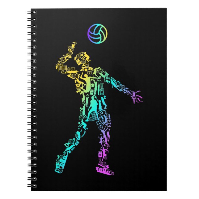 Volleyball Sport Elements Volleyball Player Notebook (Front)